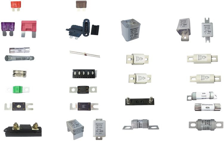 Low Voltage Automotive Fuse DC8V 50A Automotive Blade Fuse for Electric Vehicle